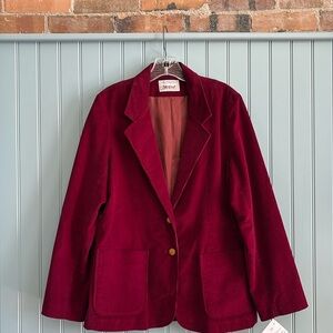 VTG Levi's Strauss & CO Burgundy Corduroy Suit Jacket Size 8-10